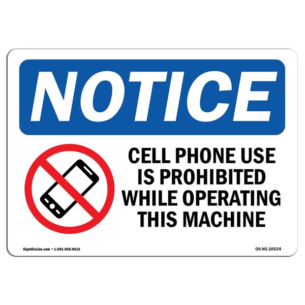 Sign, 3.5" H, Cell Phone Use Is Prohibited Sign, Landscape, NS-D-35-L-10534-10PK
